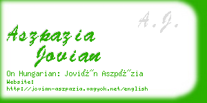 aszpazia jovian business card